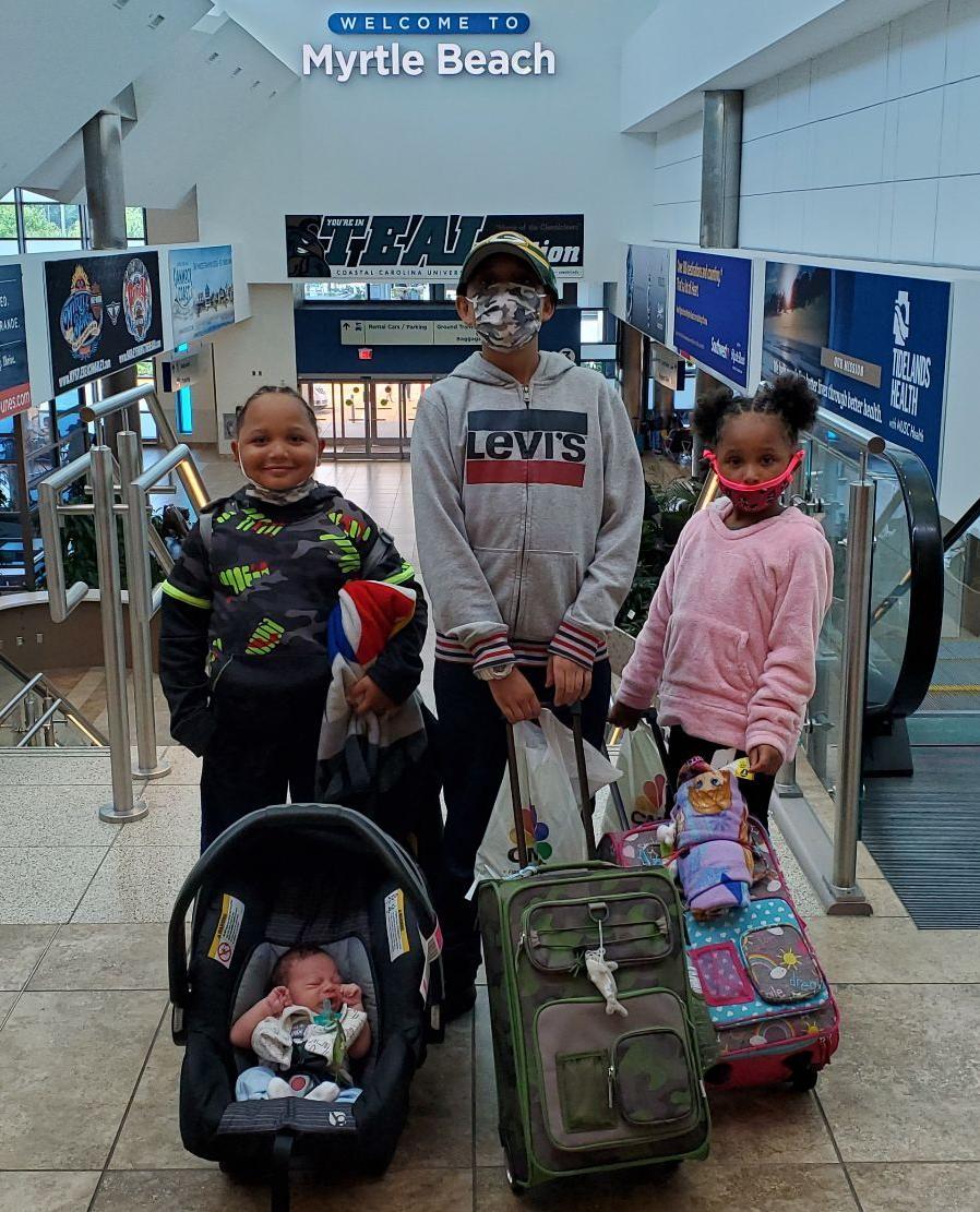 Family at Myrtle Beach International Airport